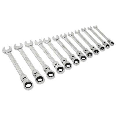 Image of Siegen Flexible Head Ratchet Combination Spanner Set 12pc Metric