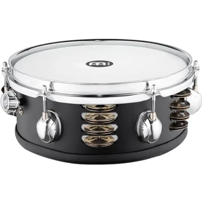 Image of Meinl Percussion Compact Jingle Snare Drum With 10 inch Diameter Steel Jingles for Tambourine Effect Maple, Black (MPJS)