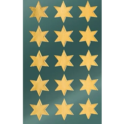 Image of Avery Zweckform Christmas Stickers, Stars, Pack of 1, Gold, Set 30