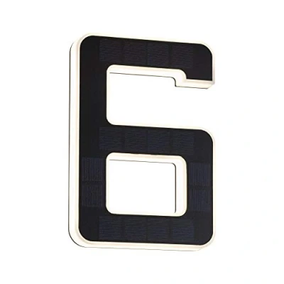 Image of Paulmann 79847 LED Solar House Number 6 IP44 Warm White Replaceable Battery incl. 1x0.2 watt luminaire Black lamp Plastic Light 3000 K