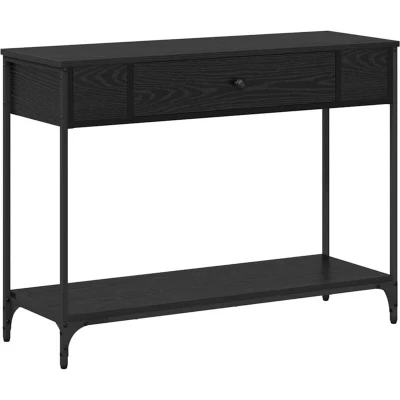 Image of vidaXL Console Table Black oak 100 x 34.5 75 cm Engineered wood