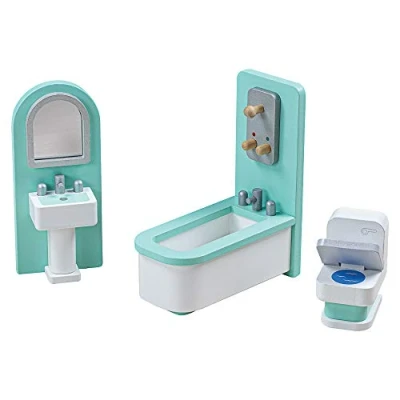 Image of Tidlo Wooden Doll&#039;s House Bathroom Furniture Set