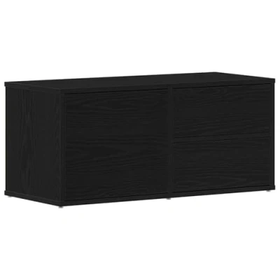 Image of vidaXL tv cabinet/entertainment center/oak black media stand engineered wood living room furniture 80x34x35.5cm