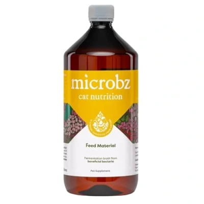 Image of MICROBZ Cat NUTRITION 1 Litre Natural Probiotics Supplement for Cats Gut Health, Kitten &amp; Probiotic Supplements Digestive Care Coat Health Gluten Dairy Free Up to 100 Servings