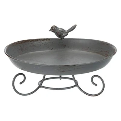 Image of TRIXIE 13oz Metal Standing Bird Bath/Bath 55510