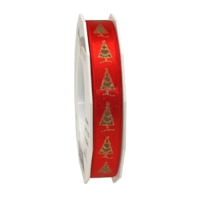 Image of C.E. Pattberg Präsent Kärnten Printed Satin Ribbon Red 15 mm width, 20 m length