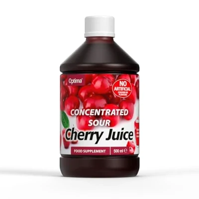 Image of Optima Sour Cherry Juice Concentrate, Natural, Vegan, No Artificial Flavours or Colours, Food Supplement, 500 ml Bottle