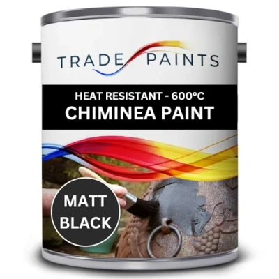 Image of Trade Paints Heat Resistant Chiminea Paint Matt Black 600c 1 Litre
