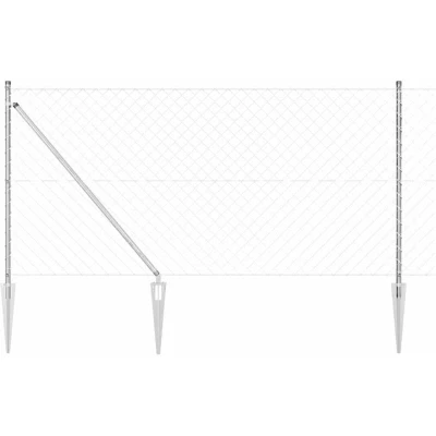 Image of vidaXL Chain Link Fence Set of 2 Galvanised Steel 25 x 1 m Expandable