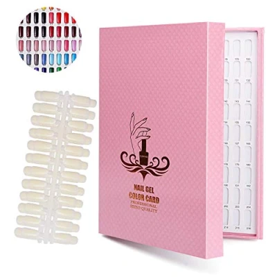 Image of Noverlife 216 Nail Color Chart Display, Gel Polish Display Book with False Tips, Professional Salon Swatches Practice Card Design Board