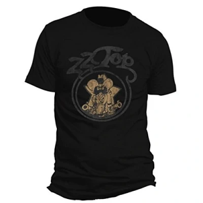 Image of ZZ Top Outlaw Vintage Cowboy Distressed Print Official T Shirt 11B Large Black