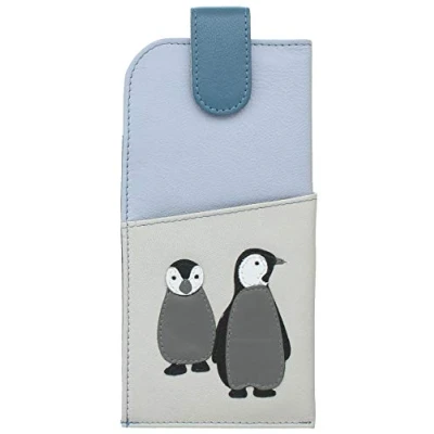 Image of Mala Leather Ollie Collection Soft Slim Glasses Case 5151_3 Blue