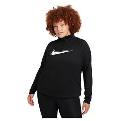 Image of Nike DD4902 W NK DF SWSH RUN HZ MDLYR Sweatshirt women&#039;s black/white L