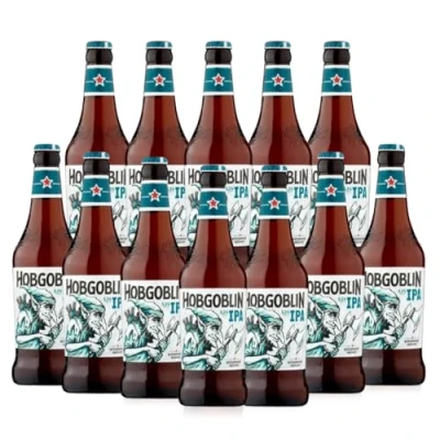Image of Wychwood Hobgoblin IPA Traditional Red Ruby Ale 500ml Bottles 5.2% ABV (12 Pack)