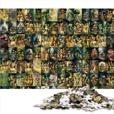 Image of Adult Puzzles Retro Fairy 1000 Pieces Puzzle Cardboard for Ages 12+ Family Games Size (26x38cm)