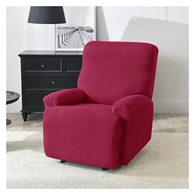 Image of AQIGR Stretch Recliner Slipcovers 4 Pieces Lazy boy Covers Couch Chair Cover Non Slip Reclining with Storage Pockets Furniture Protector for Living Room