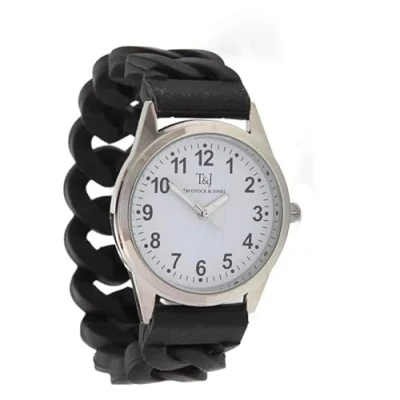 Image of Stretch Band Wrist Watch Simple to Slip on and Off Easy Read Dial, Precision Quartz Movement No Fiddly Buckles or Catches in Black from Easylife
