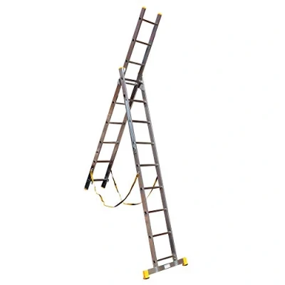 Image of 9 Rung 2 Section Stair Combi All in One Extension Ladder, Step Ladder &amp; Free Standing Ladders