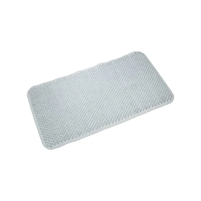 Image of Blue Canyon Comfort Nonslip Bath Mats with Rubber Extensions, Quick Dry Rug Suction Pads &amp; Drain Holes, Mould Resistant Bathroom Accessory, Durable Runner 65 x 37 cm Clear
