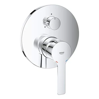 Image of GROHE Lineare Single Lever Shower/Bath Mixer Trim Set, 3 Way Diverter, Concealed Installation, Chrome, 24095001
