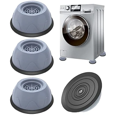 Image of 4PCS Washing Machine Rubber Feet Pads Universal Anti Vibration Mat [Shock Absorber] Slip Noise Cancelling for Dryer, Machine, Dishwasher (Gray)