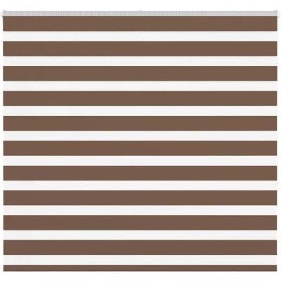 Image of vidaXL Zebra Blind Brown 160x150 cm Fabric Width 155.9 Polyester