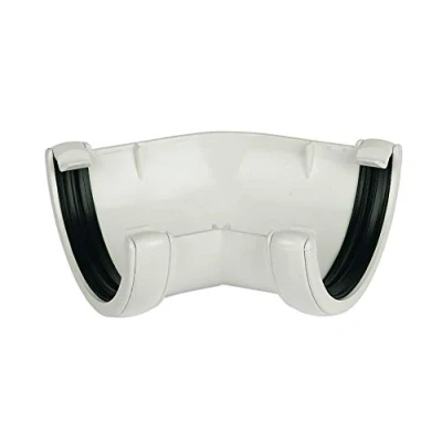 Image of FLOPLAST 112mm Round Gutter Pipe 135 Degree Angle White