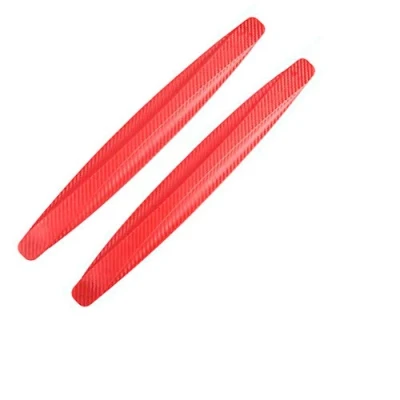 Image of Pack of 2,WeFoonLo Universal Rubber Anticollision Car Corner Bumper Guard Protector Anti Scratch Strips Sticker (Red)