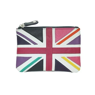Image of Mala Leather Union Jack Collection Coin Purse RFID Blocking 4199_29 Navy