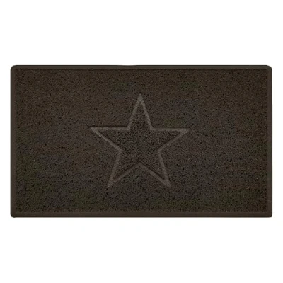 Image of Nicoman Star Embossed Shape Entrance Door Mat Dirt Trapper Washable Barrier Doormat Indoor or Outdoor (Medium, Brown, 75 x 44cm)
