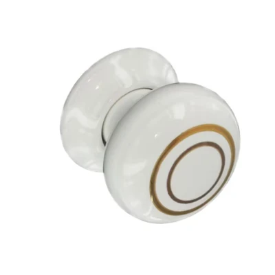 Image of CERMC DR KNOB WHT/GLD 60MM S3281