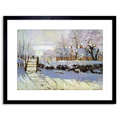 Image of Wee Blue Coo PAINTING MONET MAGPIE OLD MASTER FRAMED PRINT F97X2971