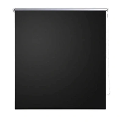 Image of &#039;vidaXL Roller Blind Blackout 60 x 120 cm Black with Silver Reflective Backside Includes Mounting Accessories and Pull Chain