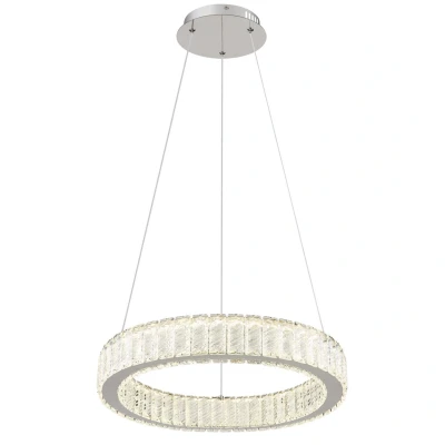 Image of Mucky 50cm Pendant Ceiling Light Chrome K5 Crystals LED Dimmable 2700 6000K Remote Control
