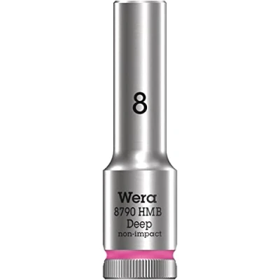 Image of Wera 05004530001 8790 HMB Deep Socket, Light Pink, 8.0 mm