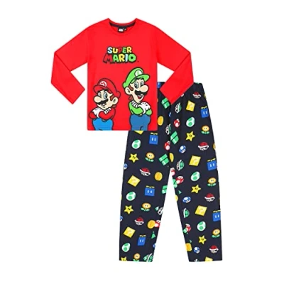 Image of Super Mario Nintendo and Luigi Boys Pyjama Set (8 9 Years) Red