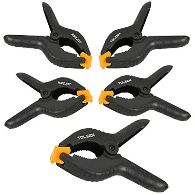 Image of Tolsen Spring Clamps 5 Pack Heavy Duty Plastic Vice Grips Quick Grip Clips 9&quot; (225mm)
