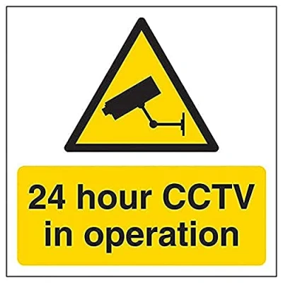 Image of V Safety 24hr CCTV In Operation 150mm x Self Adhesive Vinyl