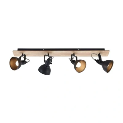 Image of Ceiling Light &#039;Aylis&#039; dimmable (Industrial Design) in Brown Made of Metal for e.g. Living Room &amp; Dining (4 Sources, E14) from Lindby floodlight, Spotlight
