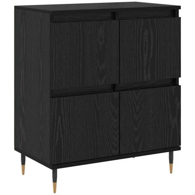 Image of vidaXL Sideboard with Storage Door Black 60 x 35 70 cm Engineered wood