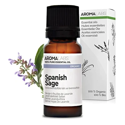 Image of BIO Spanish SAGE Essential Oil 10mL 100% Pure, Natural, Chemotyped and AB Certified AROMA LABS (French Brand)