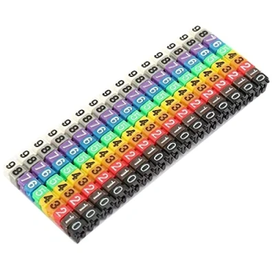 Image of Uxsjakjsd Clip on String Cable Marker Boxed Plastic Number Wire Label Tube Set Color (150PCS KCM 1.5MM)