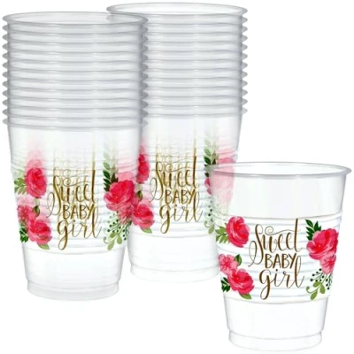 Image of Amscan 422165 Cups Pl Floral Baby