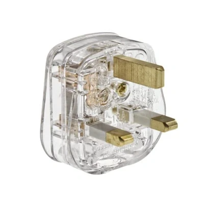 Image of Mr. Gadget&#039;s Solutions® UK 13A Transparent Plug Top Mains 3A Fuse 3 Pin Clear PAT Testing 500w Appliance