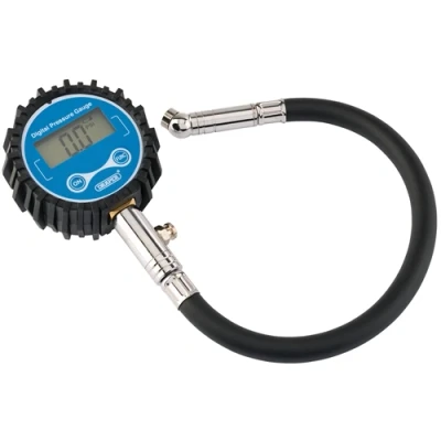 Image of Draper Digital Tyre Pressure Gauge with 300mm Flexible Hose