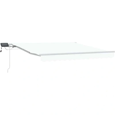 Image of vidaXL Manual Retractable Awning with LED White 300x250 cm