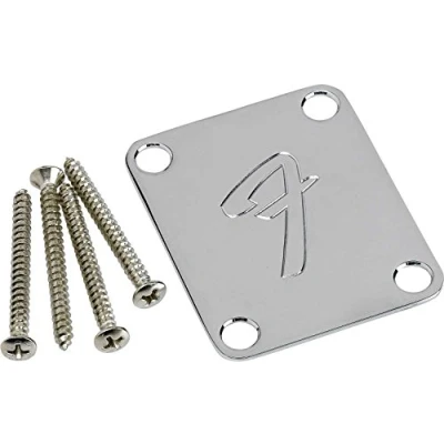 Image of Fender 4 Bolt Vintage Style Neck Plate &quot;F&quot; (Chrome)