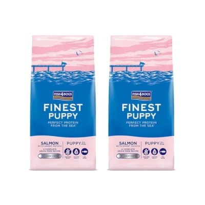 Image of Fish4Dogs Finest White Fish and Potato Puppy Food Natural, Hypoallergenic Great for Sensitive Puppies Rich in Omega 3, 6 9 (Large Kibble 2 x 1.5kg)