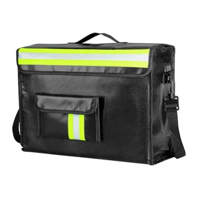 Image of Belle Vous Fireproof Document Bag Waterproof &amp; Box with Reflective Strips Documents Storage Box, Safe and Case