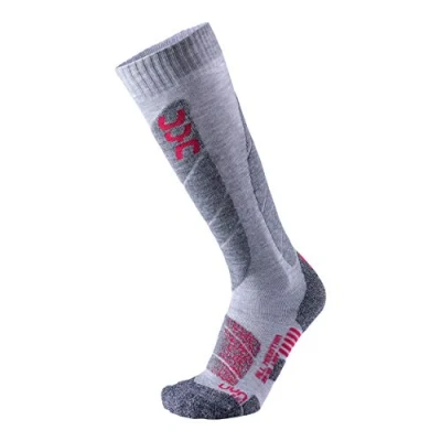 Image of UYN S100042 SKI ALL MOUNTAIN Socks Women&#039;s Light gray melange/coral 42
